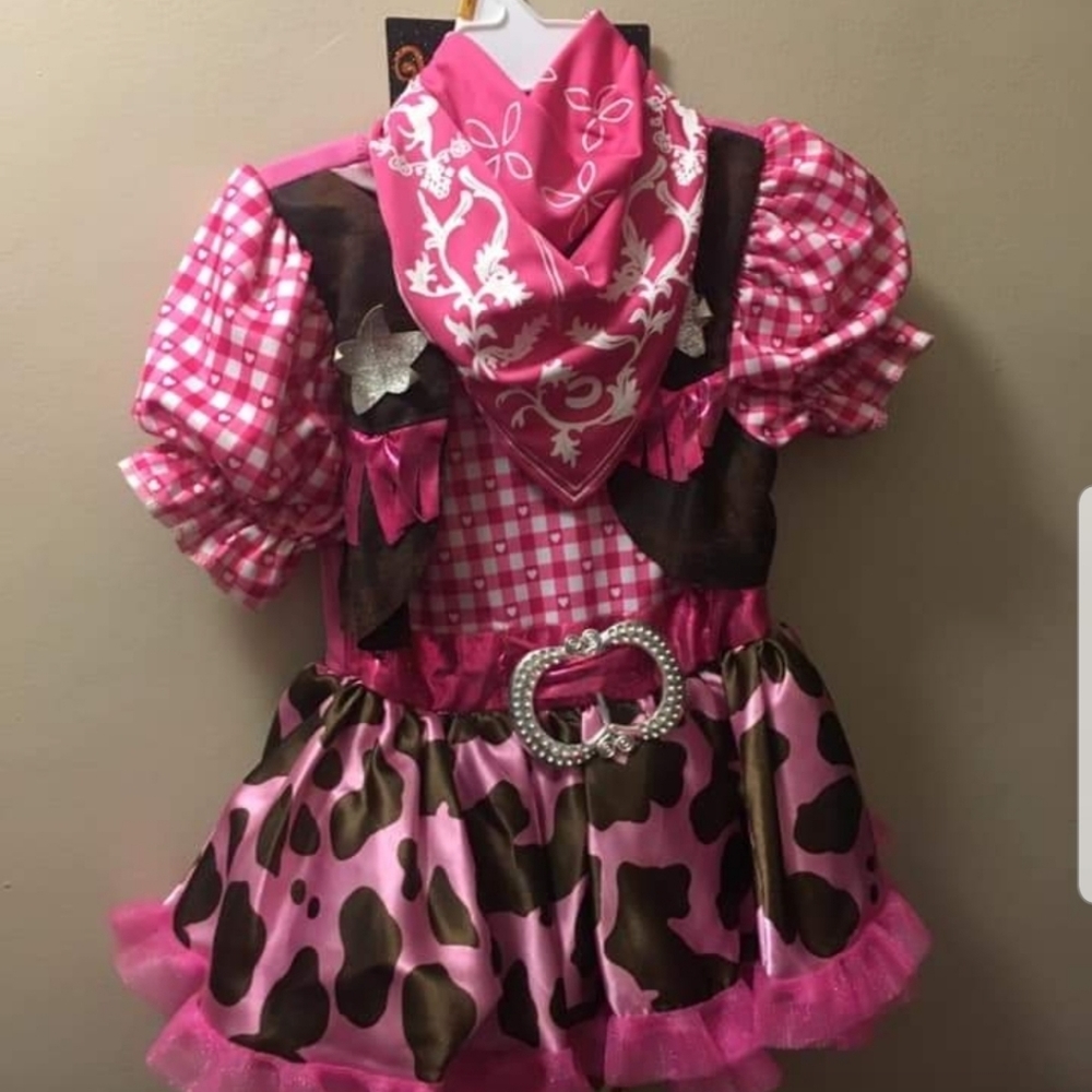 Pink cow girl costume